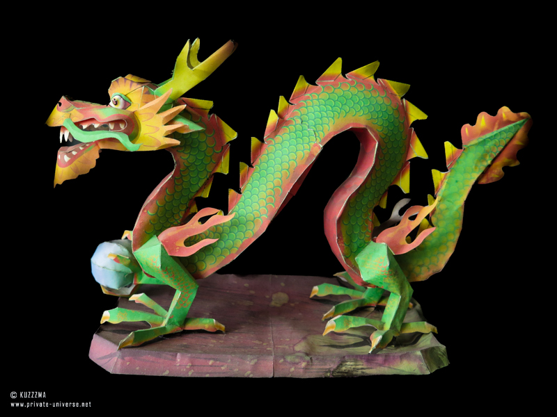 Dragon with a pearl papercraft