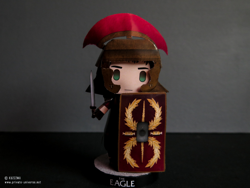 Marcus Aquila papertoy in helmet with shield