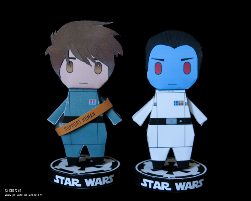 Paperized Admiral Thrawn & Eli Vanto (his support human) papertoys