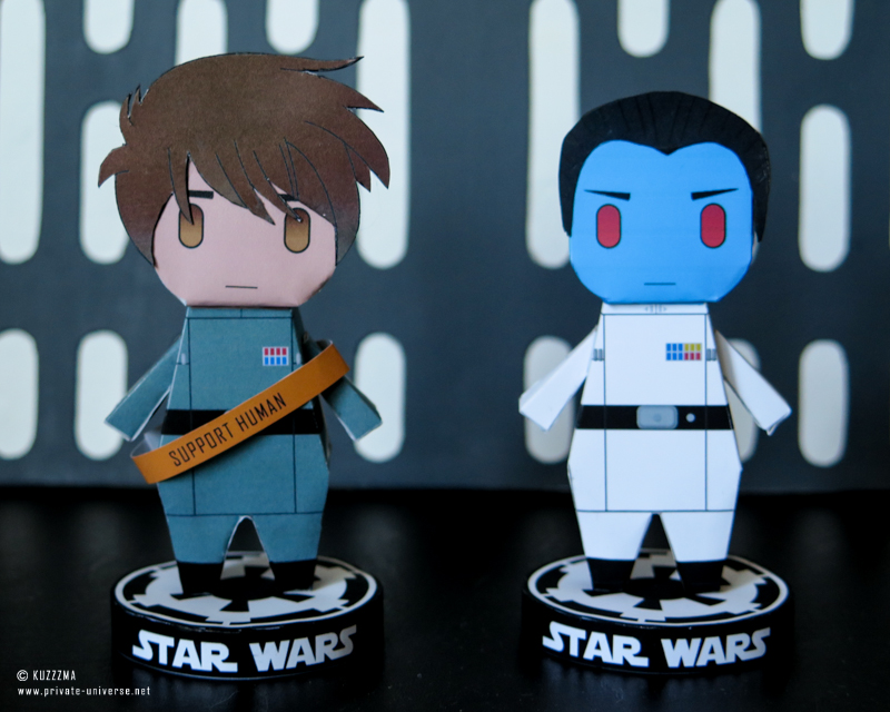 Paperized Admiral Thrawn & Eli Vanto (his support human) papertoy