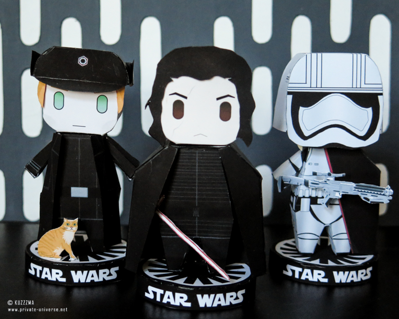 Paperized Star Wars General Hux, Kylo Ren and Captain Phasma pap