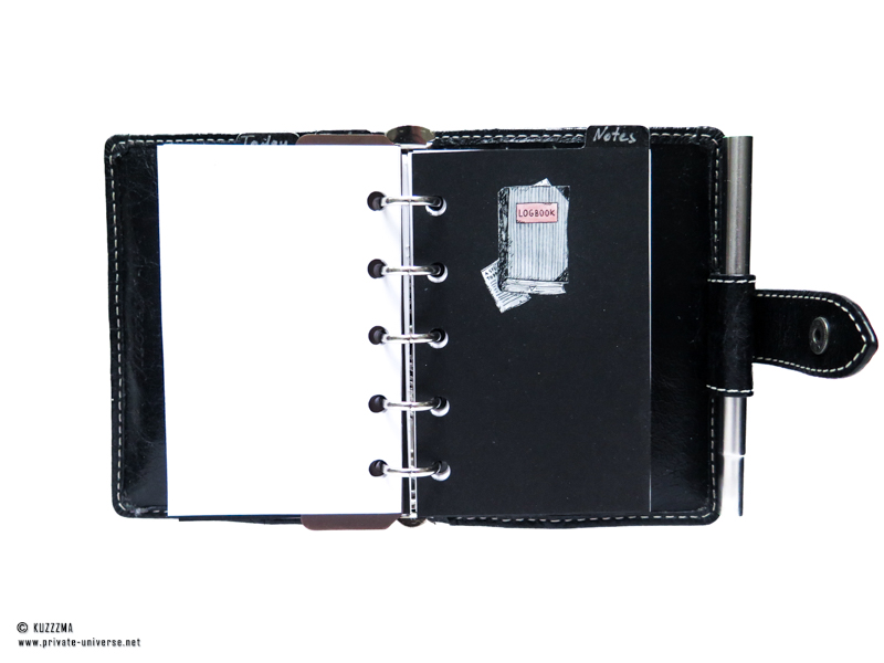 Mini Filofax Malden as wallet - notes divider